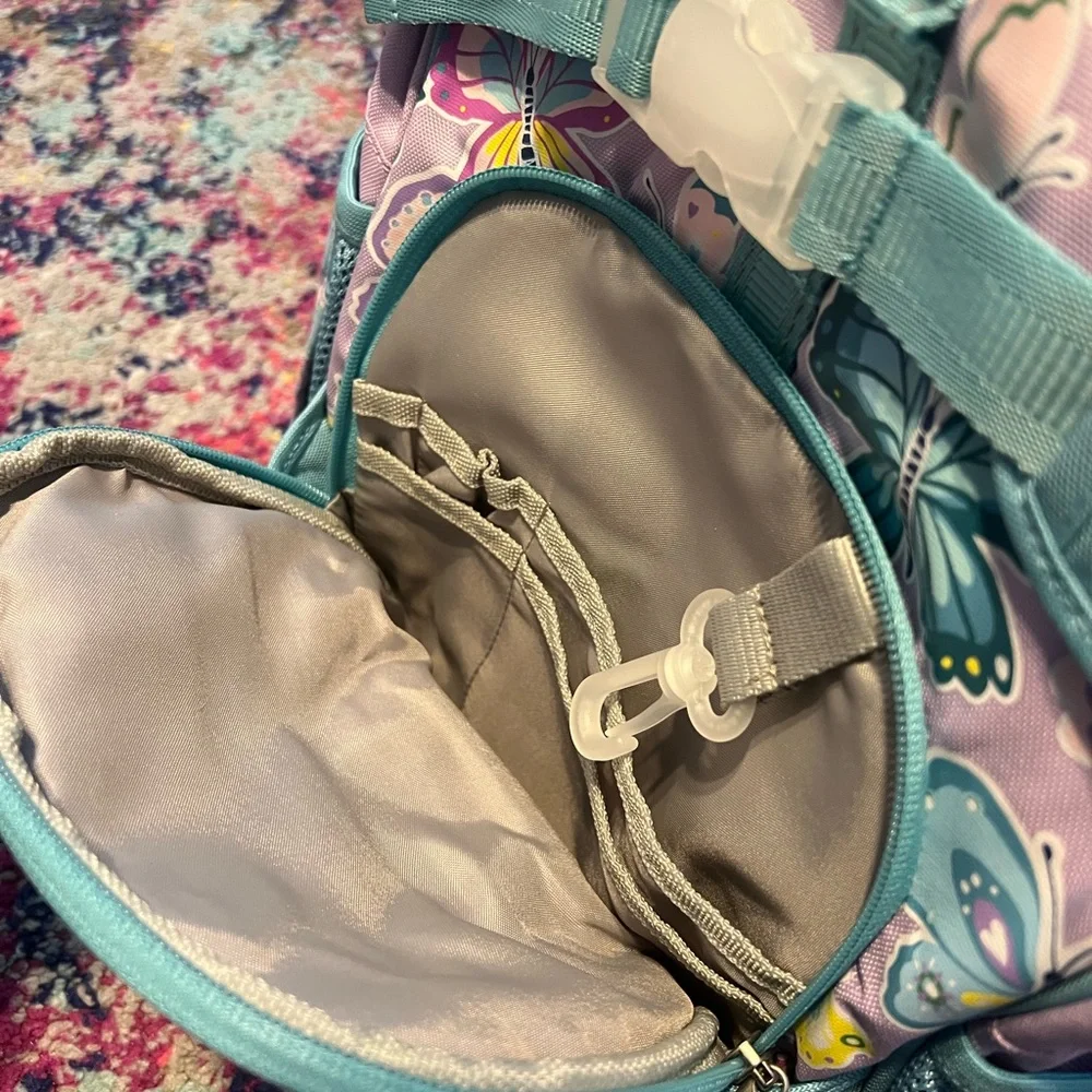 Pottery Barn Kids Butterfly Backpack in Pink and Blue Mackenzie small NWT glow - Picture 5 of 9